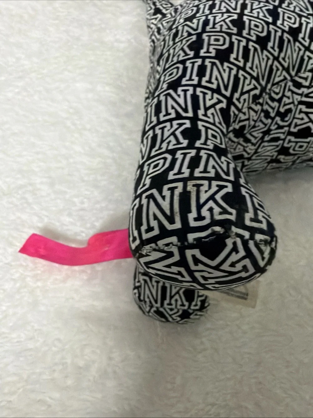 PINK Victoria's Secret Black & White Logo Dog Pillow